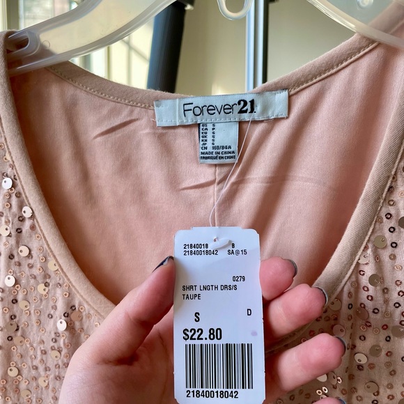 NWT S F21 sparkle Pale Pink dress - Picture 4 of 5